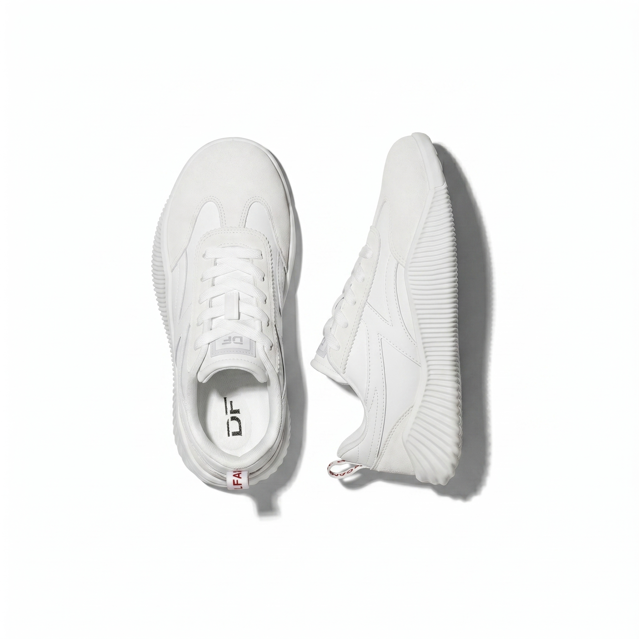 DeFlorance Cloudea 2.0 sneakers in Triple White, top and side view